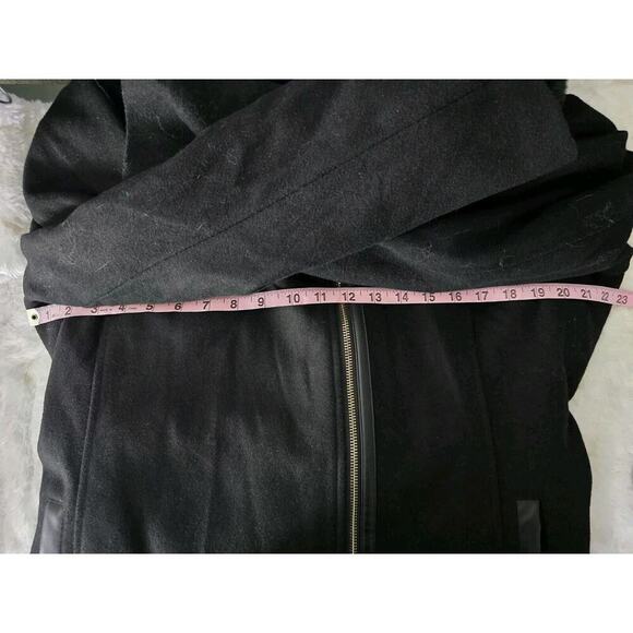 INC‎ International Concepts Wool Coat Faux Fur Collar Belted Black XXL Mob Wife - Picture 8 of 11